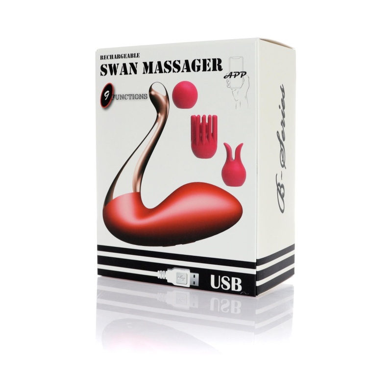 Stymulator Swan Massager czerwony z wymiennymi główkami - 9
