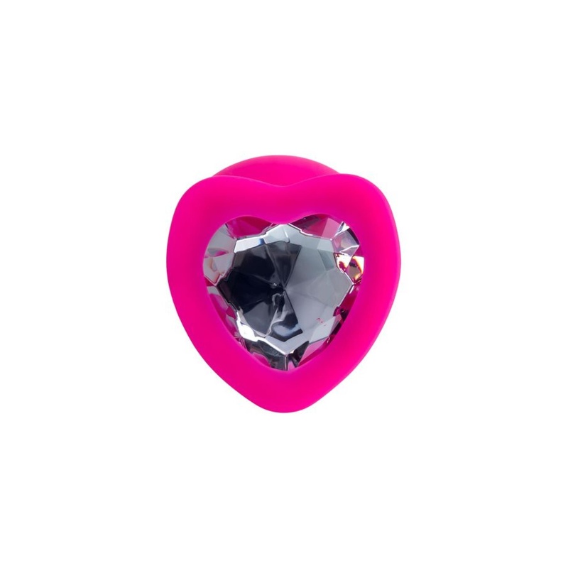 Anal Plug Diamond Heart - zwężona końcówka i rozszerzona podstawa z matowego silikonu - 3