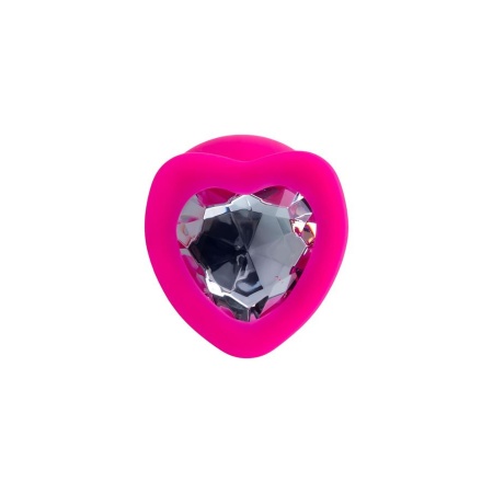 Anal Plug Diamond Heart - zwężona końcówka i rozszerzona podstawa z matowego silikonu - 3