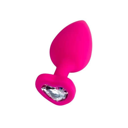 Anal Plug Diamond Heart - zwężona końcówka i rozszerzona podstawa z matowego silikonu - 4