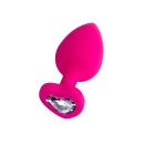 Anal Plug Diamond Heart - zwężona końcówka i rozszerzona podstawa z matowego silikonu - 4