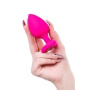 Anal Plug Diamond Heart - zwężona końcówka i rozszerzona podstawa z matowego silikonu - 5