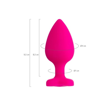 Anal Plug Diamond Heart - zwężona końcówka i rozszerzona podstawa z matowego silikonu - 8