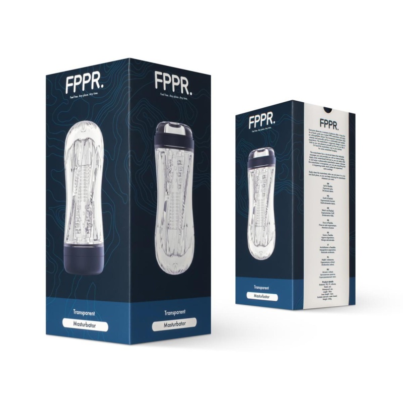 Masturbator FPPR. Multi przezroczysty z wypustkami, 18 cm - 2