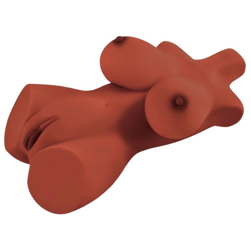 Masturbator torsowy Perfect 10 Torso Brown – realistyczny TPR z piersiami, pochwą i kanałem analnym, 44,5 cm - 2