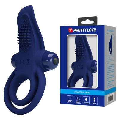 Podwójny pierścień erotyczny Powerful Ring z wibracjami, 15 cm - 1