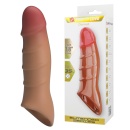 Nakładka na penisa Damell Brown - długość 19,8 cm, zwiększenie obwodu o 35% - 1