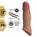 Nakładka na penisa Damell Brown - długość 19,8 cm, zwiększenie obwodu o 35% - 2