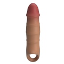 Nakładka na penisa Damell Brown - długość 19,8 cm, zwiększenie obwodu o 35% - 4