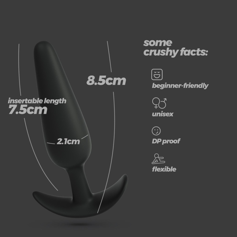 Czarny silikonowy anal plug TIC – mały, 8,5 cm - 7