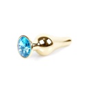 Biżuteria analna Jewellery Gold Light Blue - stal nierdzewna, anatomiczny kształt z wąską szyjką, długość 9,5 cm, średnica 3 cm - 7