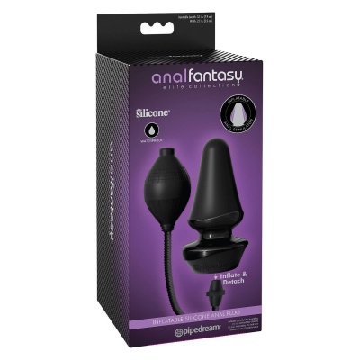 ANAL FANTASY ELITE INFLATABLE SILICONE BUTT PLUG BLACK - 1 2