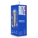 Masturbator RIZE Squeezy Clear - przezroczysty rękaw TPE z dwukomorową teksturą i uchwytem loop, długość 11,4 cm - 1