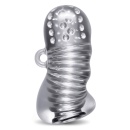 Masturbator RIZE Squeezy Clear - przezroczysty rękaw TPE z dwukomorową teksturą i uchwytem loop, długość 11,4 cm - 2