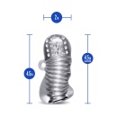Masturbator RIZE Squeezy Clear - przezroczysty rękaw TPE z dwukomorową teksturą i uchwytem loop, długość 11,4 cm - 3