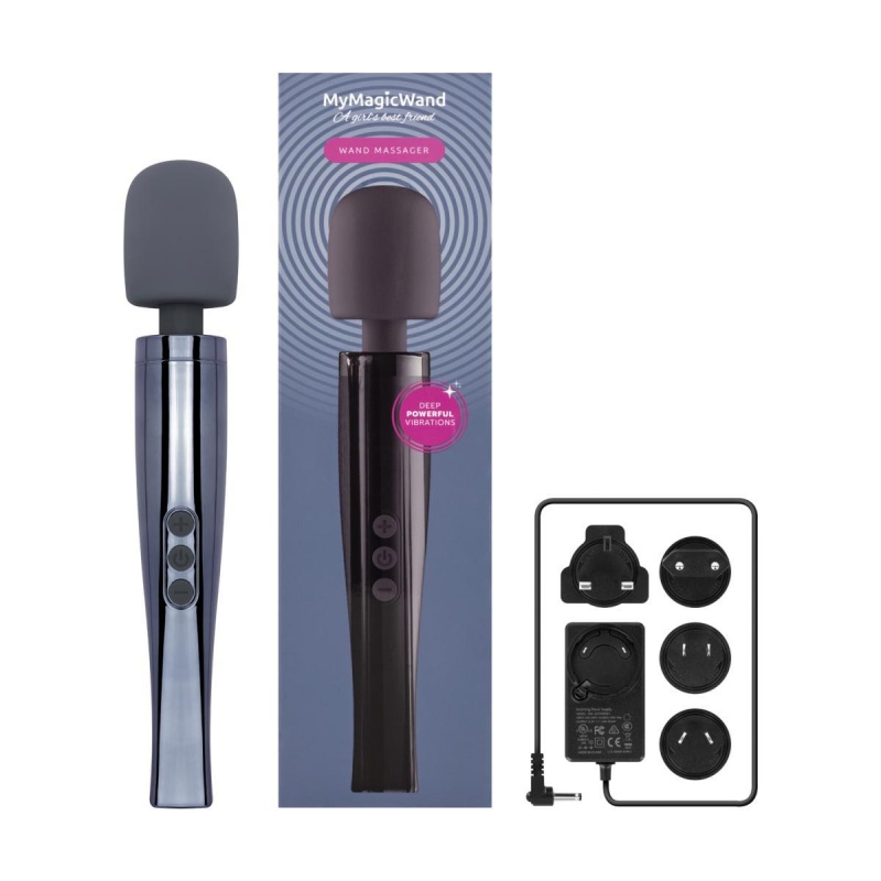 Masażer Dynamite Grey Wand Massager - silikonowa powłoka, elastyczna głowica, 6 prędkości i 7 programów - 12