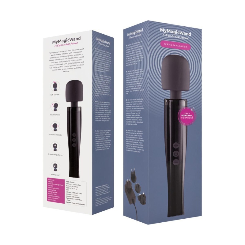 Masażer Dynamite Grey Wand Massager - silikonowa powłoka, elastyczna głowica, 6 prędkości i 7 programów - 13