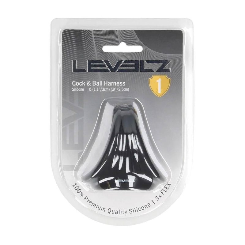 Silicone Cock and Ball Harness - Black - 2