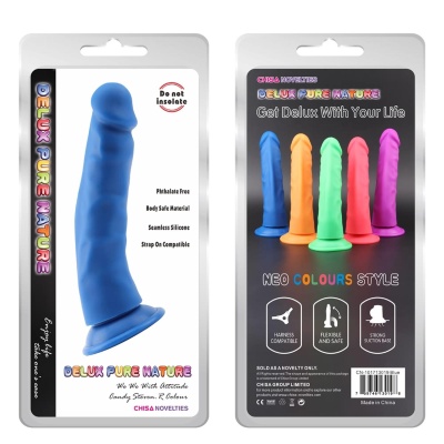 Dildo Steven.R-Blue - płynny silikon z mocną przyssawką, długość 22,5 cm - 1
