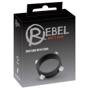 Pierścień erekcyjny Rebel Cock Ring with Studs - silikonowy z metalowymi ćwiekami, średnica wewnętrzna 3,5 cm - 1