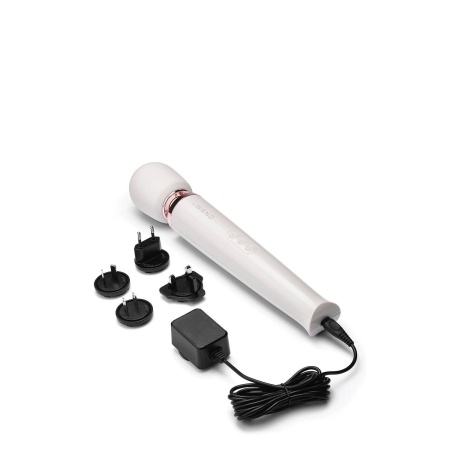 Pearl White - Masażer akumulatorowy typu wand z silikonową głowicą i elastyczną szyjką, 34 cm - 4