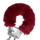 Furry Metal Hand Cuffs - Red - 6
