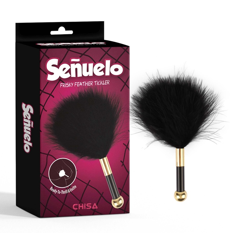 Frisky Feather Tickler - Łaskotka z Piór w Kształcie Serca na Akrylowym Uchwycie ze Stopem Cynku, 15 cm - 1