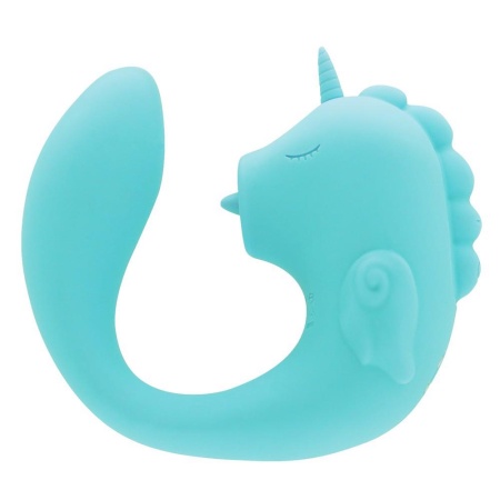 Wibrator do stymulacji punktu G i łechtaczki UNIHORN C-Horse Ocean Peak – silikon, 2 silniki, ruchomy języczek, długość 15 cm, Ø - 2