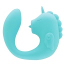 Wibrator do stymulacji punktu G i łechtaczki UNIHORN C-Horse Ocean Peak – silikon, 2 silniki, ruchomy języczek, długość 15 cm, Ø - 2