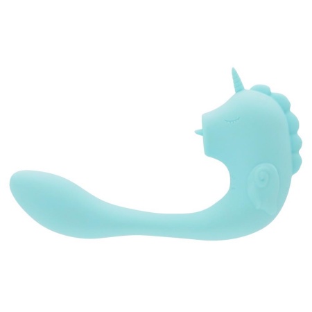 Wibrator do stymulacji punktu G i łechtaczki UNIHORN C-Horse Ocean Peak – silikon, 2 silniki, ruchomy języczek, długość 15 cm, Ø - 3