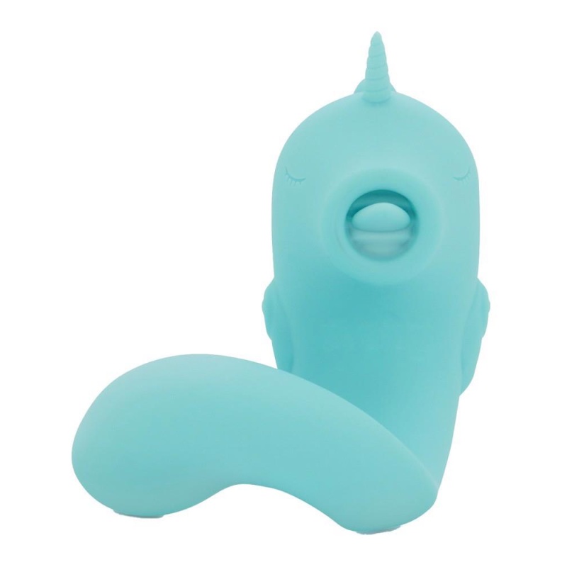 Wibrator do stymulacji punktu G i łechtaczki UNIHORN C-Horse Ocean Peak – silikon, 2 silniki, ruchomy języczek, długość 15 cm, Ø - 4