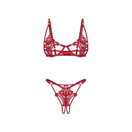 Luise Sublim Red komplet 2-częściowy otwarty S/M - 7