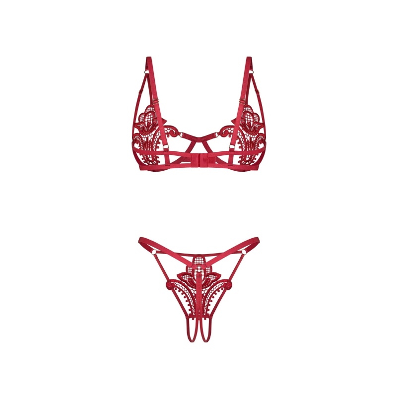 Luise Sublim Red komplet 2-częściowy otwarty S/M - 8