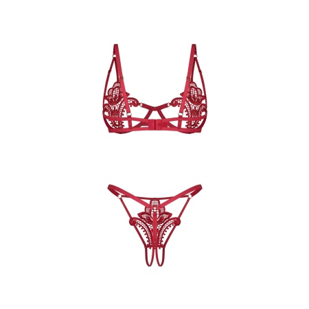 Luise Sublim Red komplet 2-częściowy otwarty S/M - 8