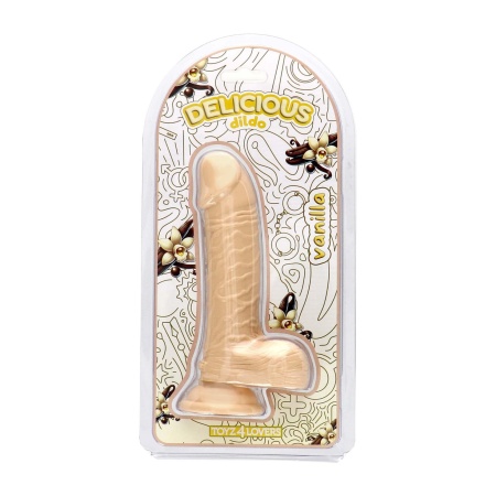 Aromatyzowany dildo Dan Vanilla 18 cm, beżowy - 5