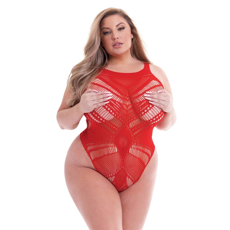 BACI JACQUARD BODYSUIT RED, QUEEN - 2