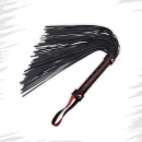 Flogger dla początkujących 45 cm (składany do 16,5 cm) - Czarny z czerwonymi przeszyciami - 2