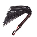Flogger dla początkujących 45 cm (składany do 16,5 cm) - Czarny z czerwonymi przeszyciami - 3