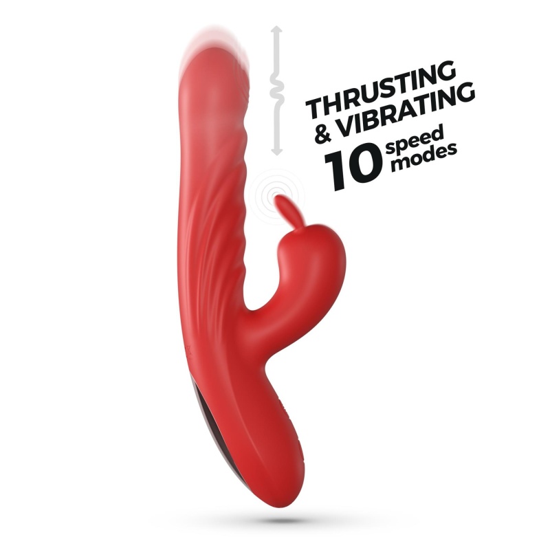 Wibrator króliczy Lapin Thrusting 21,5 cm czerwony - 7