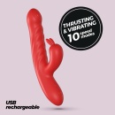 Wibrator króliczy Lapin Thrusting 21,5 cm czerwony - 10