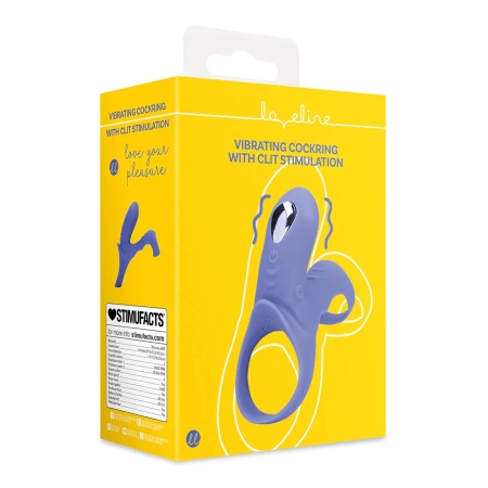 Vibrating Cockring with Clit Stimulation - Tamiya Blue - 3