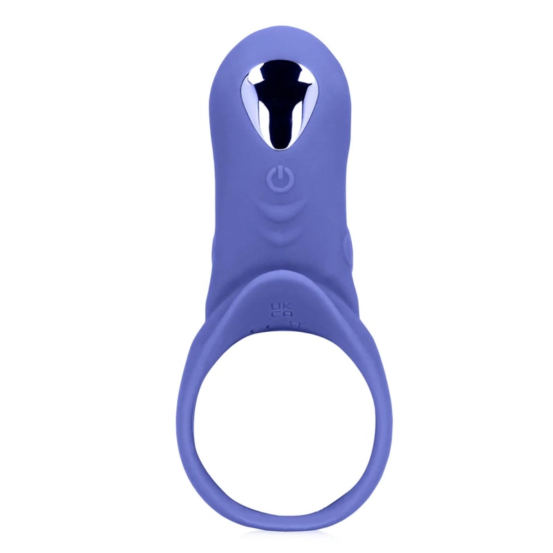 Vibrating Cockring with Clit Stimulation - Tamiya Blue - 5