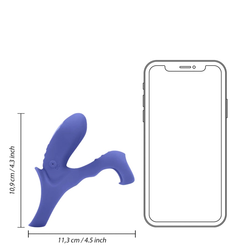 Vibrating Cockring with Clit Stimulation - Tamiya Blue - 8