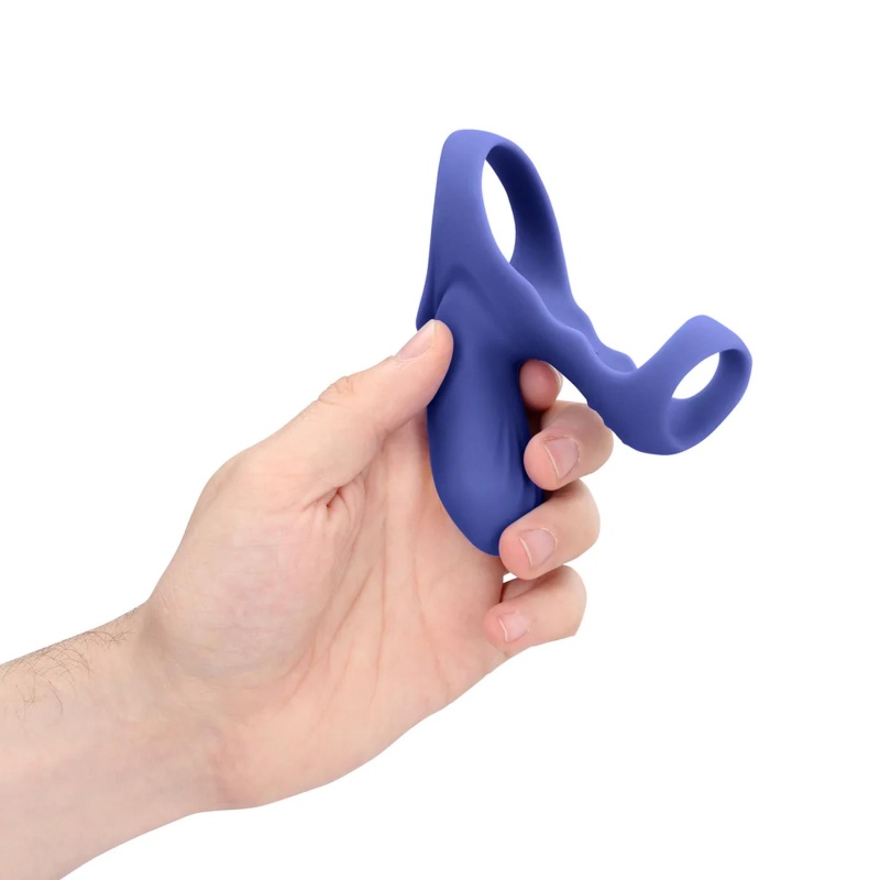 Vibrating Cockring with Clit Stimulation - Tamiya Blue - 9