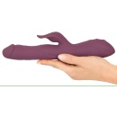 Wibrator typu króliczek JAVIDA-3 z funkcją pchania i rotującymi perełkami, 25-26,3 cm - 6