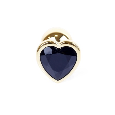 Plug-Jewellery Gold  Heart PLUG- Black - 1 2