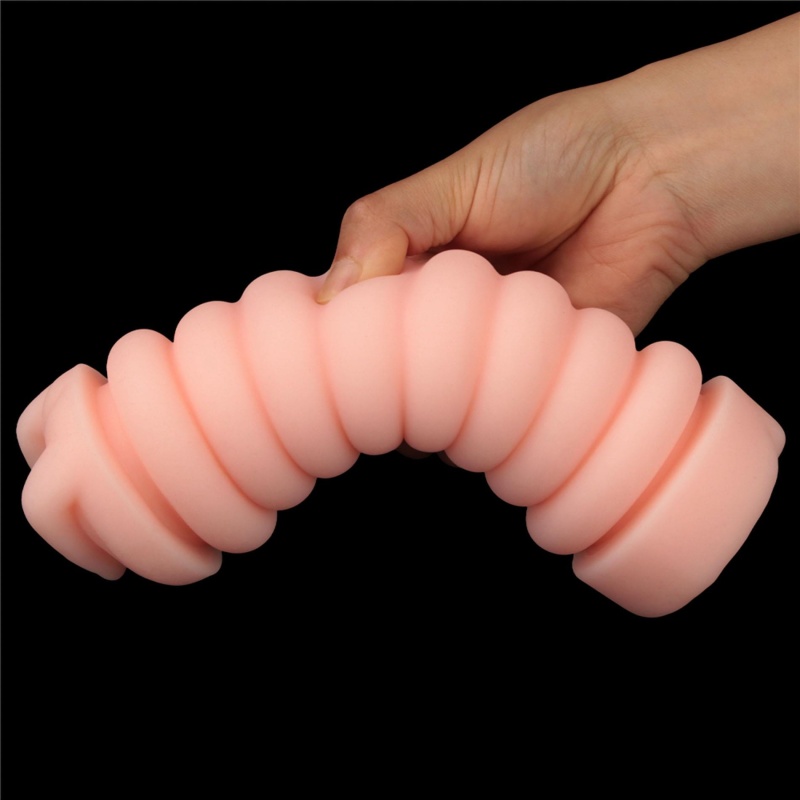 Dwustronny masturbator Virgin-Skin Blowout – pochwa i odbyt 22.3 cm, jasnoróżowy - 7