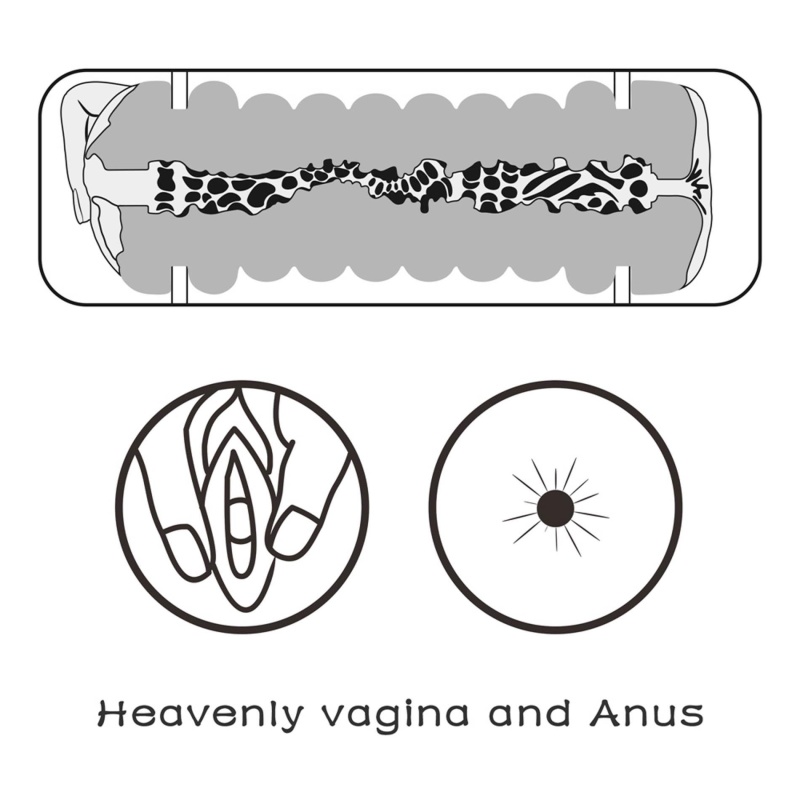 Dwustronny masturbator Virgin-Skin Blowout – pochwa i odbyt 22.3 cm, jasnoróżowy - 10