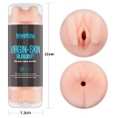 Dwustronny masturbator Virgin-Skin Blowout – pochwa i odbyt 22.3 cm, jasnoróżowy - 11