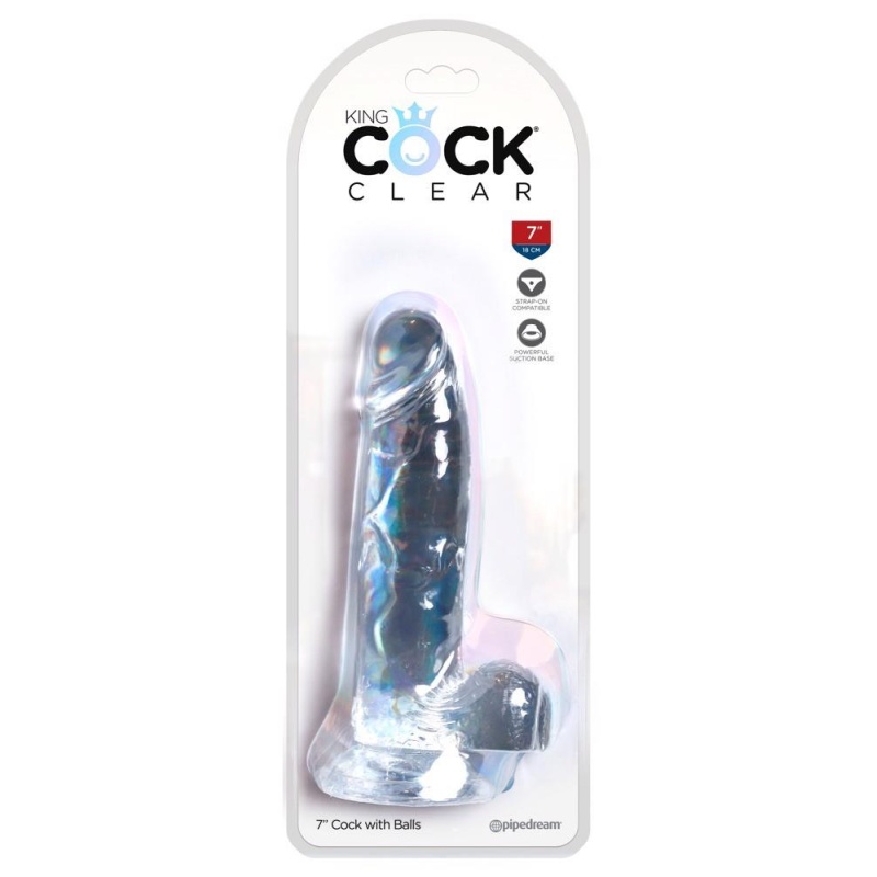 Dildo KCC 7 z jądrami i przyssawką, 20,3 cm - 1